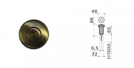 Пневматическая кнопка измельчителя «Omoikiri» SW-01-AB античная латунь