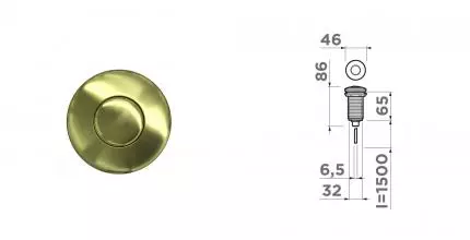 Пневматическая кнопка измельчителя «Omoikiri» SW-01-LG светлое золото