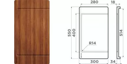 Разделочная доска «Omoikiri» CB-04-WOOD-L на кухонную мойку венге