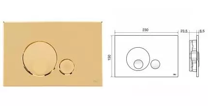 Кнопка смыва «Oli» Globe 152954 золото