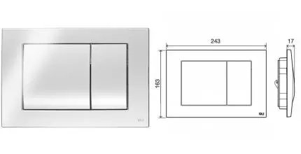 Кнопка смыва «Oli» Metal Dual 656004 хром