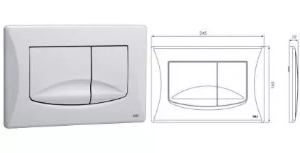 Кнопка смыва «Oli» River Dual 638501 пластик белая Кнопка смыва «Oli» River Dual 638501 пластик белая