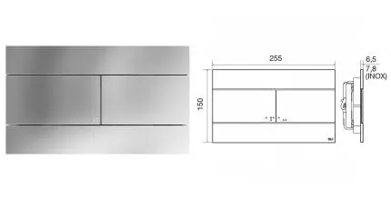 Кнопка смыва «Oli» SLIM INOX 057141 хром матовый