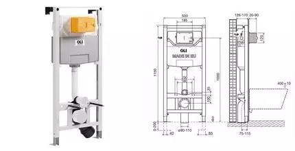 Инсталляция для унитаза «Oli» OLI 120 Pure Plus Sanitarblok 880780 механическая Инсталляция для унитаза «Oli» OLI 120 Pure Plus Sanitarblok 880780 механическая