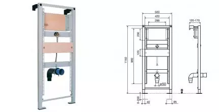 Инсталляция для писсуара «Oli» Urinal 136179