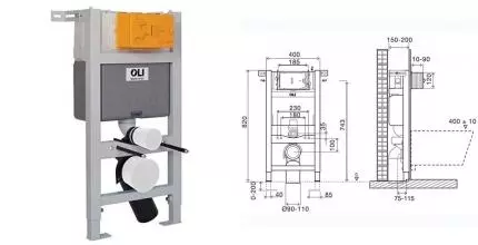 Инсталляция для унитаза «Oli» Expert Evo/Speed 721703 механика