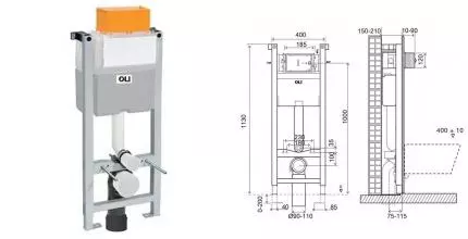 Инсталляция для унитаза «Oli» Expert plus 721803 механика