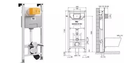 Инсталляция для унитаза «Oli» OLI 120 ECO Sanitarblock mechanic 879236