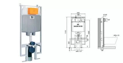 Инсталляция для унитаза «Oli» OLI 74 Plus 601803 механическая