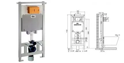 Инсталляция для унитаза «Oli» OLI 80 300573p пневматическая