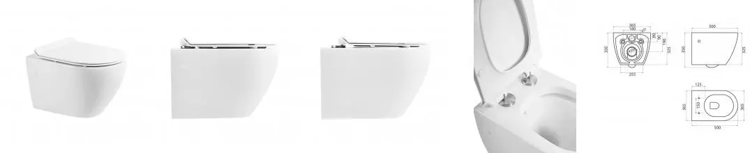 Подвесной унитаз безободковый «Belbagno» Sfera-R BB513CH белый (BB2011SC) с сиденьем дюропласт с микролифтом