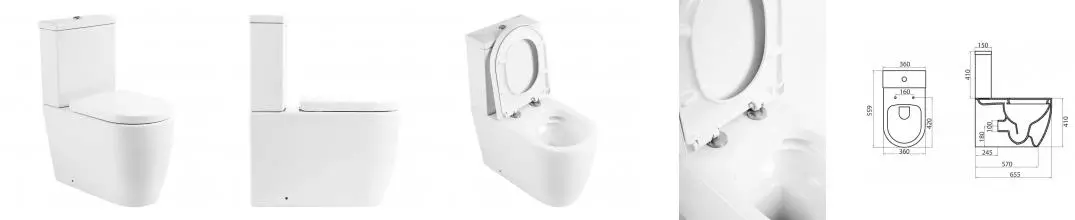 Унитаз компакт безободковый «Belbagno» Marino BB105CPR-BB105T (BB865SC) белый с сиденьем дюропласт с микролифтом белое Унитаз компакт безободковый «Belbagno» Marino BB105CPR-BB105T (BB865SC) белый с сиденьем дюропласт с микролифтом белое