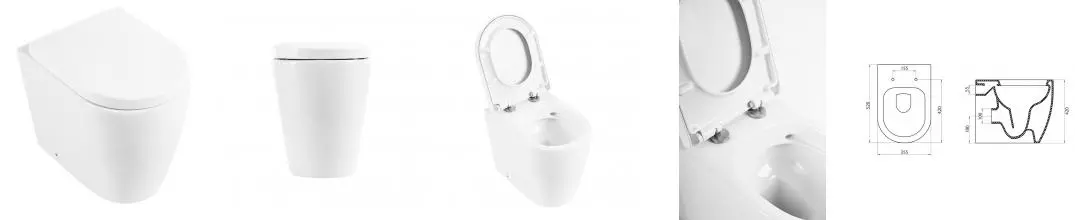 Приставной унитаз безободковый «Belbagno» Marino BB105CBR белый (BB865SC) с сиденьем дюропласт с микролифтом Приставной унитаз безободковый «Belbagno» Marino BB105CBR белый (BB865SC) с сиденьем дюропласт с микролифтом