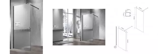 Душевая перегородка «Vincea» Walk-In VSW-1H900MRB 90/200 зеркальная/чёрная Душевая перегородка «Vincea» Walk-In VSW-1H900MRB 90/200 зеркальная/чёрная