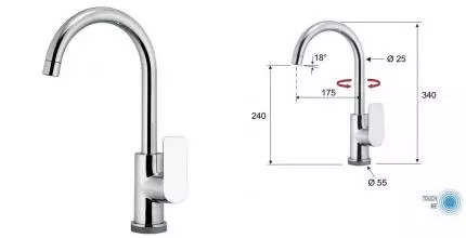 Смеситель для кухонной мойки «Remer» Infinity IT72 хром Смеситель для кухонной мойки «Remer» Infinity IT72 хром
