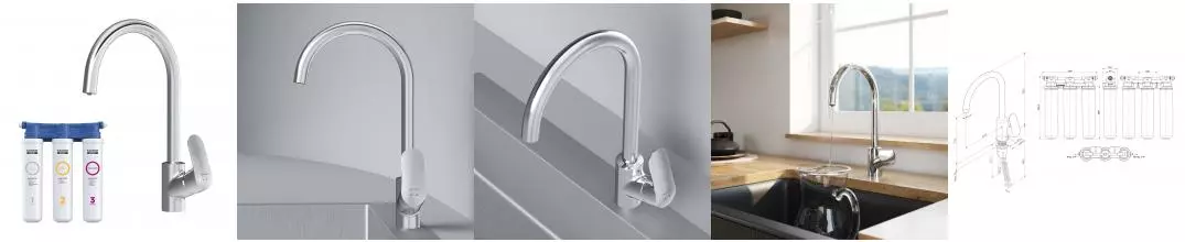 Смеситель для кухни с подключением к фильтру «Am.Pm» Like F8007S00 хром