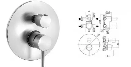 Смеситель для душа «Paffoni» Light LIG018ST сталь