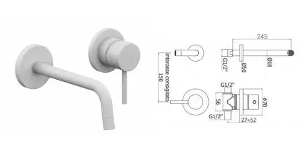 Смеситель для раковины «Paffoni» Light LIG007BO70 белый матовый