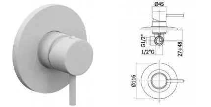 Смеситель для душа «Paffoni» Light LIG011BO белый матовый