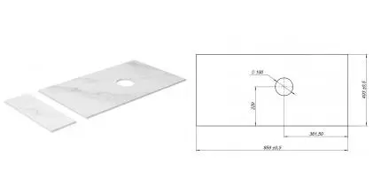 Мебельная столешница «Aquanet» Nova Lite LOFT 90 столешница керамогранит AB01 мрамор правая Мебельная столешница «Aquanet» Nova Lite LOFT 90 столешница керамогранит AB01 мрамор правая