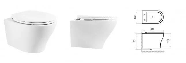 Подвесной унитаз безободковый «Belbagno» Acqua BB340CHR белый (BB2020-1SC) с сиденьем дюропласт с микролифтом