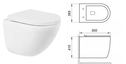 Подвесной унитаз безободковый «Belbagno» Amanda BB051CHR белый (BB865SC) с сиденьем дюропласт с микролифтом