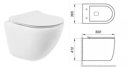 Подвесной унитаз безободковый «Belbagno» Amanda BB051CHR белый (BB2034SC) с сиденьем дюропласт с микролифтом