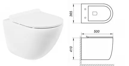 Подвесной унитаз безободковый «Belbagno» Amanda BB051CHR белый (BB2111SC) с сиденьем дюропласт с микролифтом