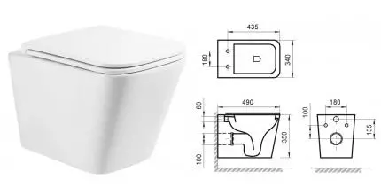 Подвесной унитаз безободковый «Belbagno» Ardente-R BB520CHR белый (BB2322SC) с сиденьем дюропласт с микролифтом