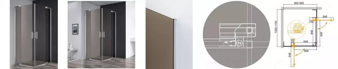 Душевой угол-ограждение «Cezares» SLIDER-AH-2-80/90-100/110-BR-Cr 110/90 бронза/хром прямоугольный без поддона универсальный Душевой угол-ограждение «Cezares» SLIDER-AH-2-80/90-100/110-BR-Cr 110/90 бронза/хром прямоугольный без поддона универсальный