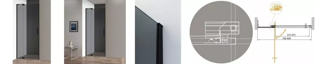 Душевая дверь «Cezares» SLIDER-B-1-70/80-GRIGIO-NERO 80/195 тонированная/чёрная универсальная Душевая дверь «Cezares» SLIDER-B-1-70/80-GRIGIO-NERO 80/195 тонированная/чёрная универсальная