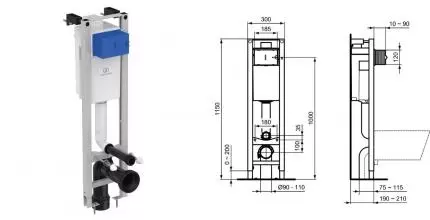 Инсталляция для унитаза «Ideal Standard» Prosys Eco Frame E233267 Инсталляция для унитаза «Ideal Standard» Prosys Eco Frame E233267