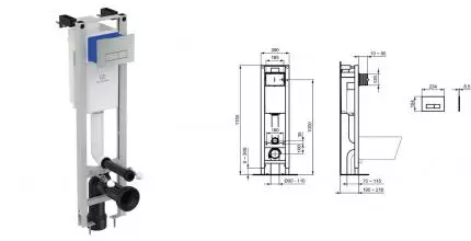 Инсталляция для унитаза с кнопкой «Ideal Standard» Prosys Eco Frame E2332AA Инсталляция для унитаза с кнопкой «Ideal Standard» Prosys Eco Frame E2332AA
