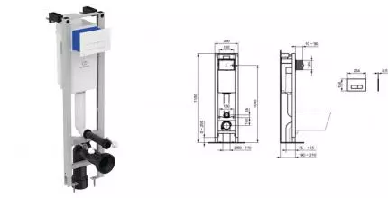 Инсталляция для унитаза с кнопкой «Ideal Standard» Prosys Eco Frame E2332AC Инсталляция для унитаза с кнопкой «Ideal Standard» Prosys Eco Frame E2332AC