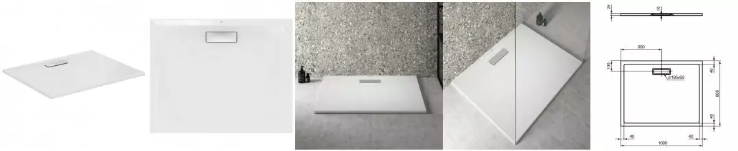 Душевой поддон «Ideal Standard» UltraFlat New T446801 100/80 тонкий акриловый прямоугольный белый глянцевый без сифона Душевой поддон «Ideal Standard» UltraFlat New T446801 100/80 тонкий акриловый прямоугольный белый глянцевый без сифона