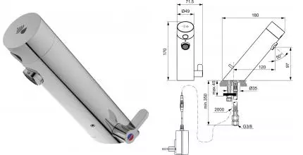 Смеситель для раковины «Ideal Standard» Sensorflow A7558AA сенсорный хром