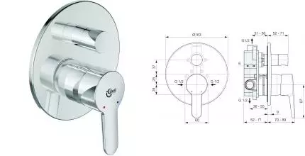 Смеситель для душа «Ideal Standard» Sesia A6945AA хром