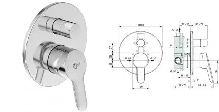 Смеситель для душа «Ideal Standard» Dot 2.0 A7165AA хом