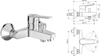 Смеситель для ванны «Ideal Standard» Entella BC236AA хром