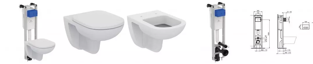 Комплект инсталляция с унитазом «Ideal Standard» Prosys Tempo W440101 белый Комплект инсталляция с унитазом «Ideal Standard» Prosys Tempo W440101 белый