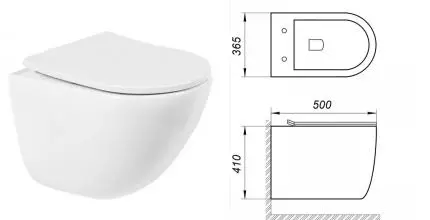 Подвесной унитаз безободковый «Belbagno» Amanda BB051CHR белый (BB2031SC) с сиденьем дюропласт с микролифтом