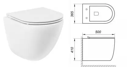 Подвесной унитаз безободковый «Belbagno» Amanda BB051CHR белый (BB870SC) с сиденьем дюропласт с микролифтом