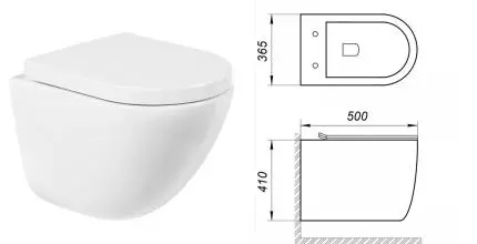 Подвесной унитаз безободковый «Belbagno» Amanda BB051CHR белый (BB105SC) с сиденьем дюропласт с микролифтом