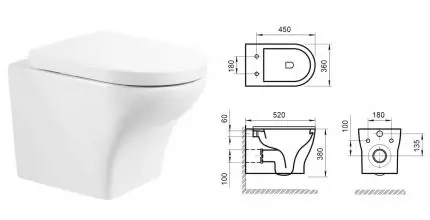Подвесной унитаз безободковый «Belbagno» Kraft BB064CHR белый (BB865SC) с сиденьем дюропласт с микролифтом Подвесной унитаз безободковый «Belbagno» Kraft BB064CHR белый (BB865SC) с сиденьем дюропласт с микролифтом