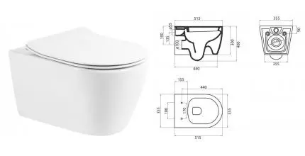 Подвесной унитаз безободковый «Belbagno» Marino BB105CHR белый (BB2034SC) с сиденьем дюропласт с микролифтом Подвесной унитаз безободковый «Belbagno» Marino BB105CHR белый (BB2034SC) с сиденьем дюропласт с микролифтом