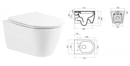 Подвесной унитаз безободковый «Belbagno» Marino BB105CHR белый (BB070SC) с сиденьем дюропласт с микролифтом Подвесной унитаз безободковый «Belbagno» Marino BB105CHR белый (BB070SC) с сиденьем дюропласт с микролифтом