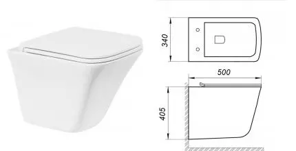 Подвесной унитаз безободковый «Belbagno» Marmi BB052CHR белый (BB2322SC) с сиденьем дюропласт с микролифтом