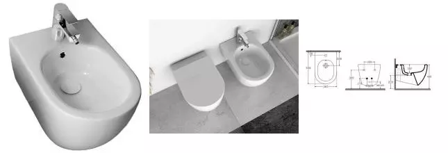 Подвесное биде «Isvea» Infinity 10NF41001SV белое