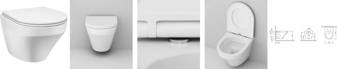 Подвесной унитаз безободковый «Am.Pm» Inspire C501700WH белый (C507853WH ) с сиденьем дюропласт с микролифтом
