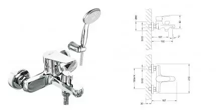 Смеситель для ванны «Lemark» Point LM0314C хром